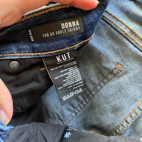 KUT FROM THE KLOTH Donna Fab Ab High Waist Ankle Skinny Jeans Blue Womens Size 6 - Picture 8 of 11